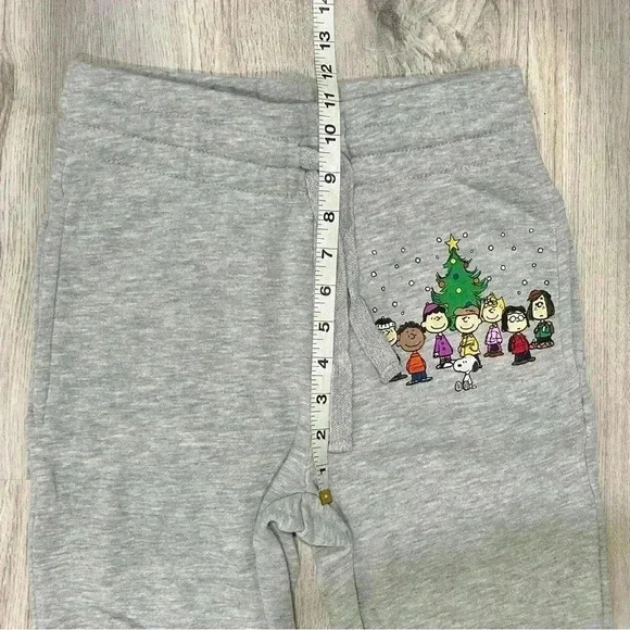 Peanuts Snoopy Charlie Brown Christmas Grey Drawstring Sweatpants Jogger Size XS - Picture 5 of 7